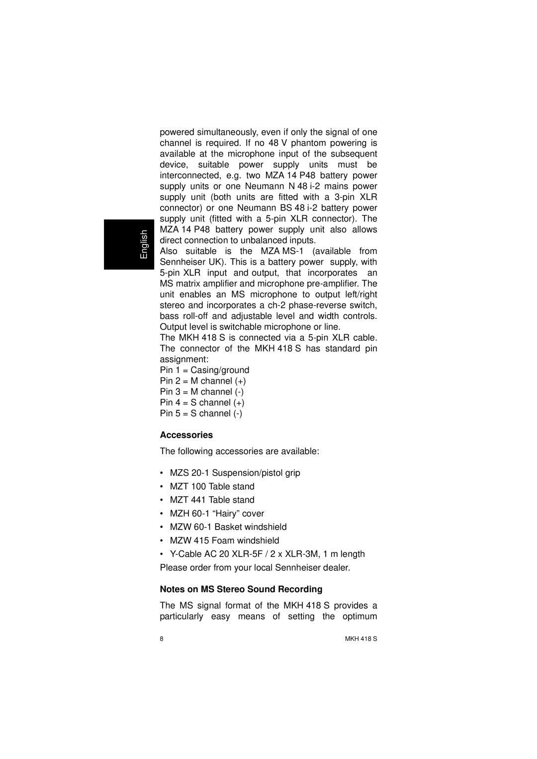 Sennheiser SLT23460FC instruction manual Accessories 