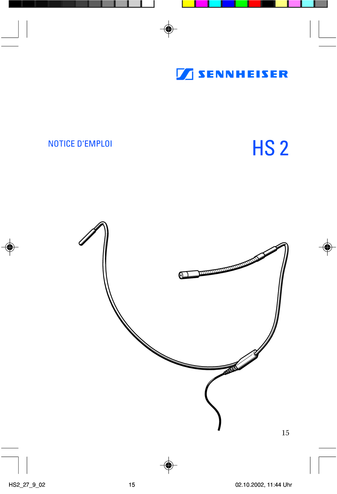 Sennheiser SP2265FC manual HS227902 02.10.2002, 1144 Uhr 