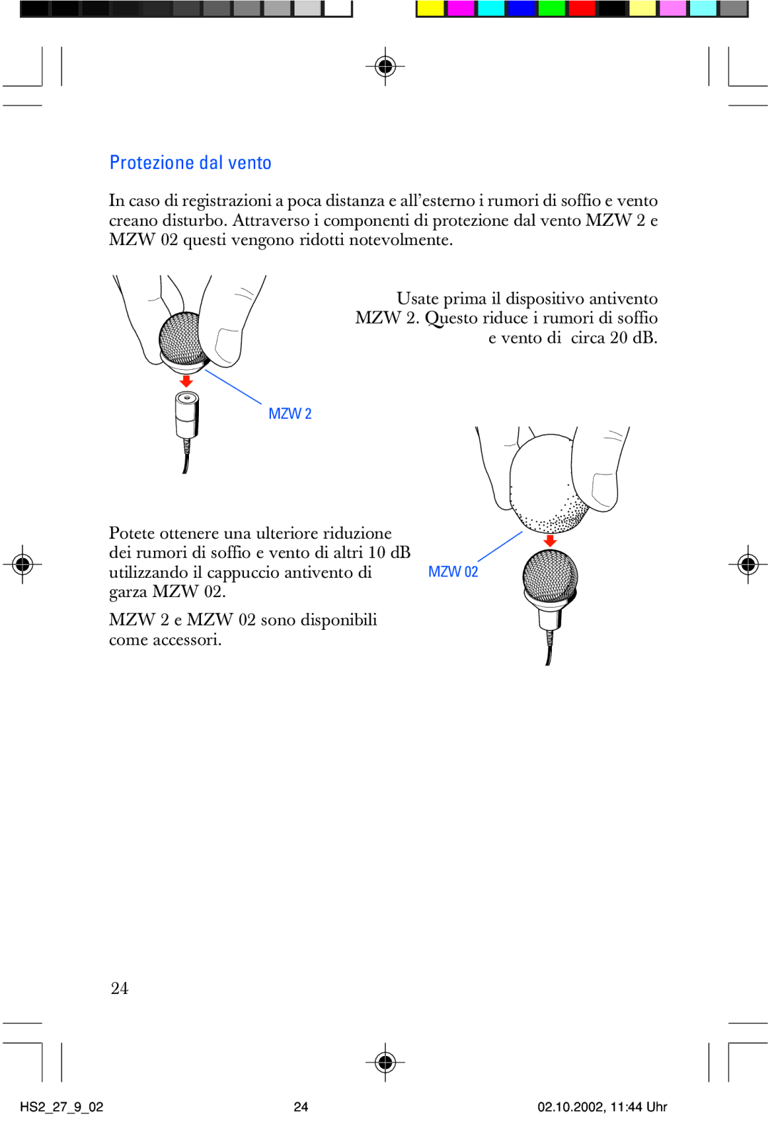 Sennheiser SP2265FC manual Protezione dal vento 