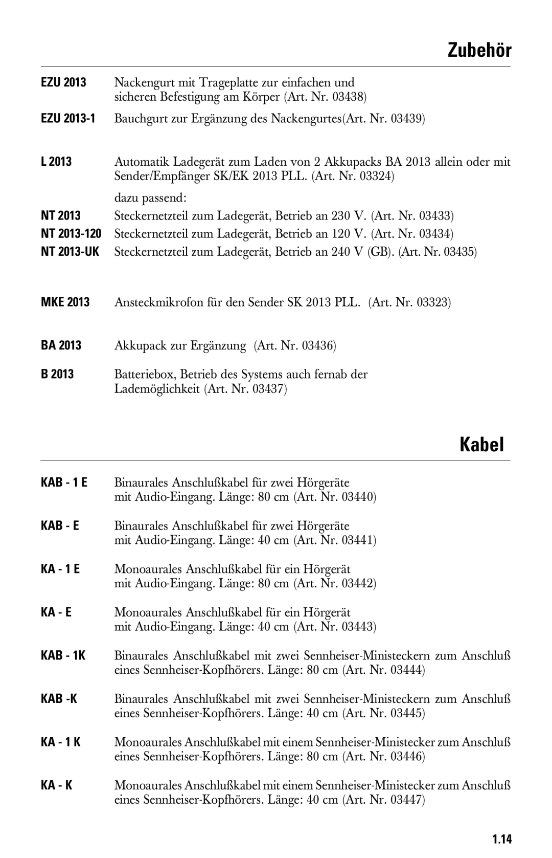 Sennheiser System 2013 PLL manual Ezu, NT 2013-UK, KAB 1 E, KA 1 E, Ka E, KAB 1K, KA 1 K, Ka K 