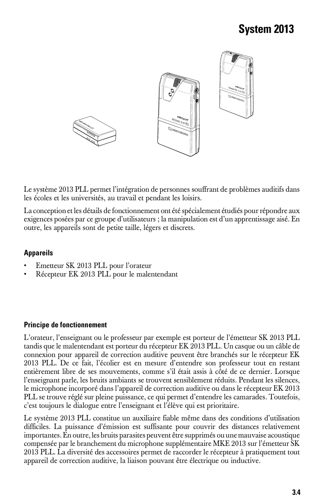 Sennheiser System 2013 PLL manual Appareils 