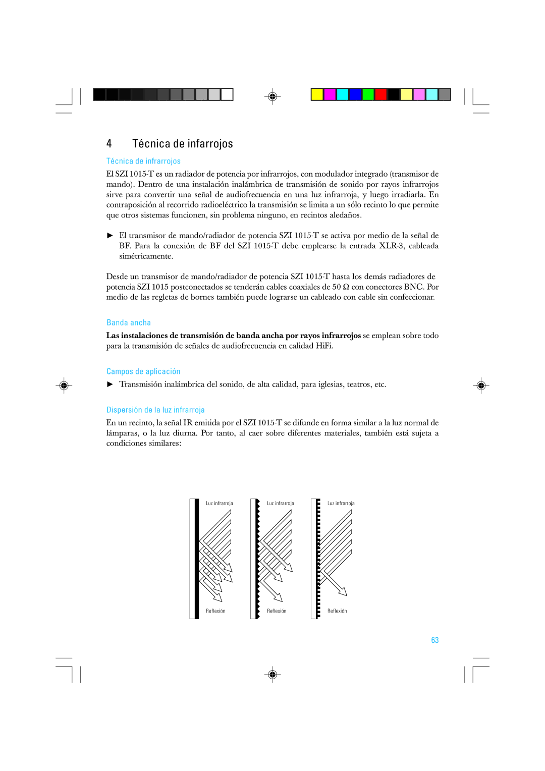 Sennheiser SZI 1015-T manual Técnica de infarrojos, Técnica de infrarrojos, Banda ancha, Campos de aplicación 