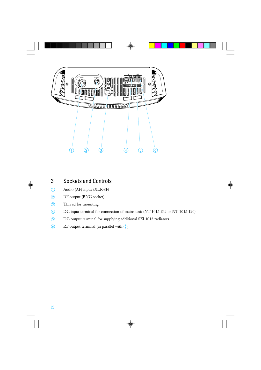 Sennheiser SZI 1015-T manual Sockets and Controls 