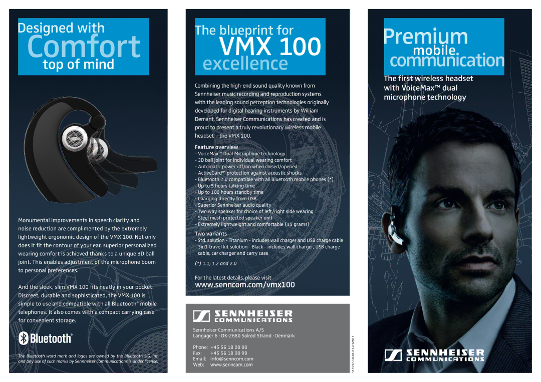 Sennheiser VMX 100 manual Comfort, Vmx, Excellence, Top of mind, Mobile 