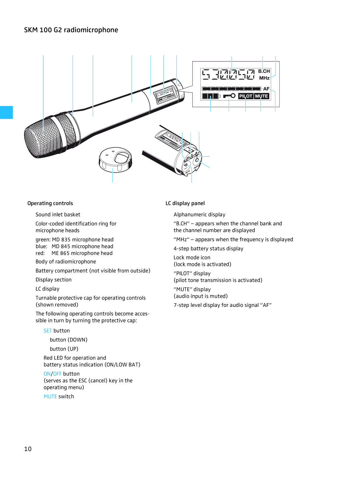 Sennheiser W100 manual SKM 100 G2 radiomicrophone 