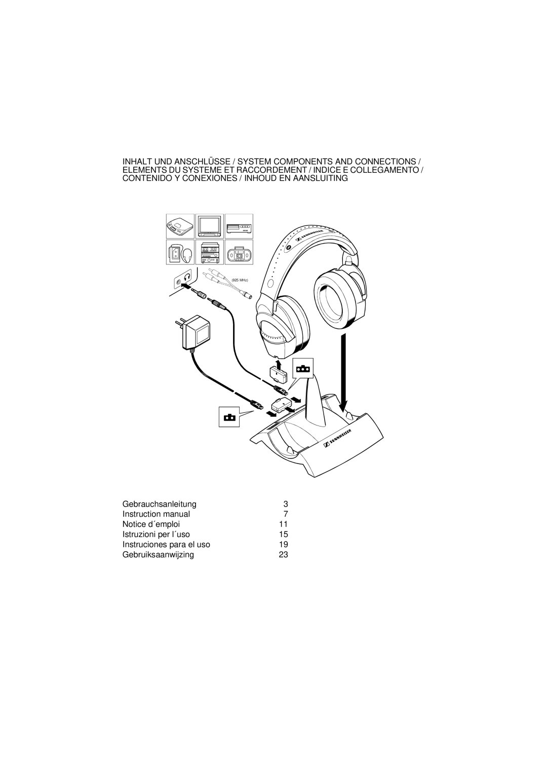 Sennheiser Wireless RS 60 instruction manual 925 MHz 