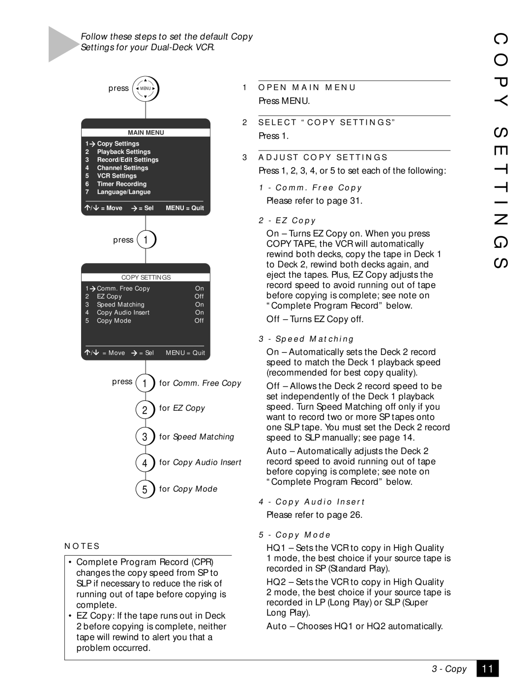 Sensory Science DDV2120 manual P Y, T T I N G S 