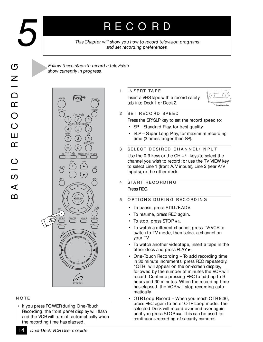 Sensory Science DDV2120 manual S I C R E C O R D 