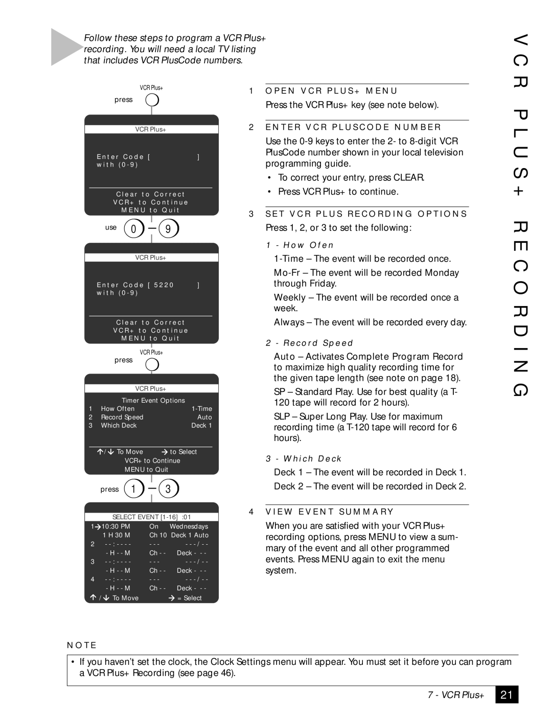 Sensory Science DDV2120 manual U S + R E C O R D I N G 