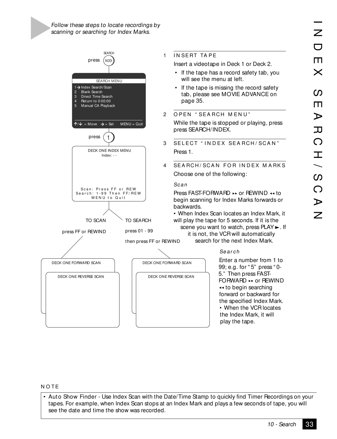 Sensory Science DDV2120 manual S E a R C H, Press Index 