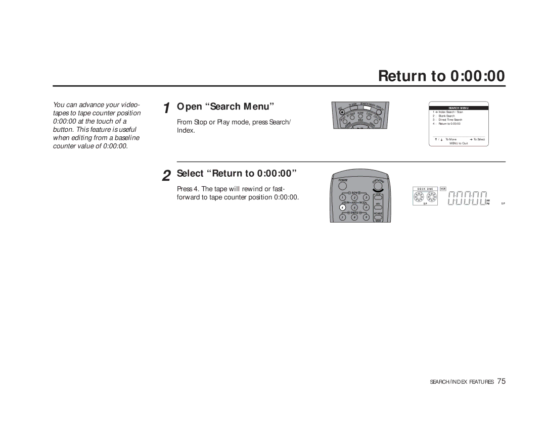 Sensory Science DDV9150 manual Select Return to 