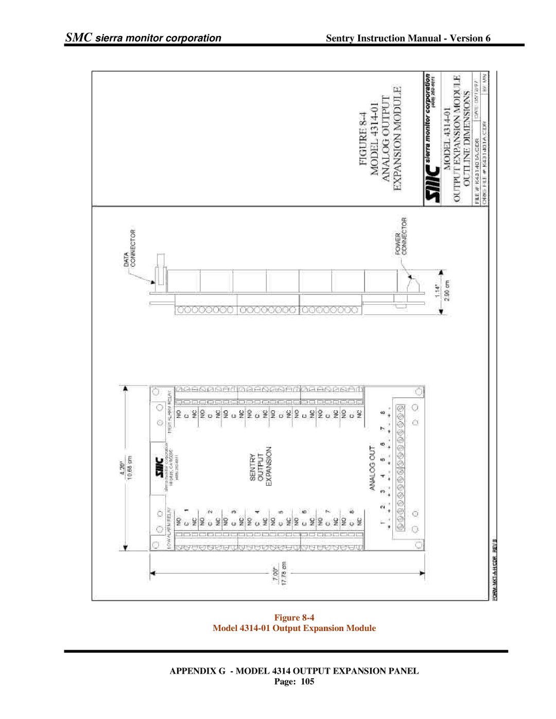 Sentry Industries 5000 instruction manual Model 4314-01 Output Expansion Module 