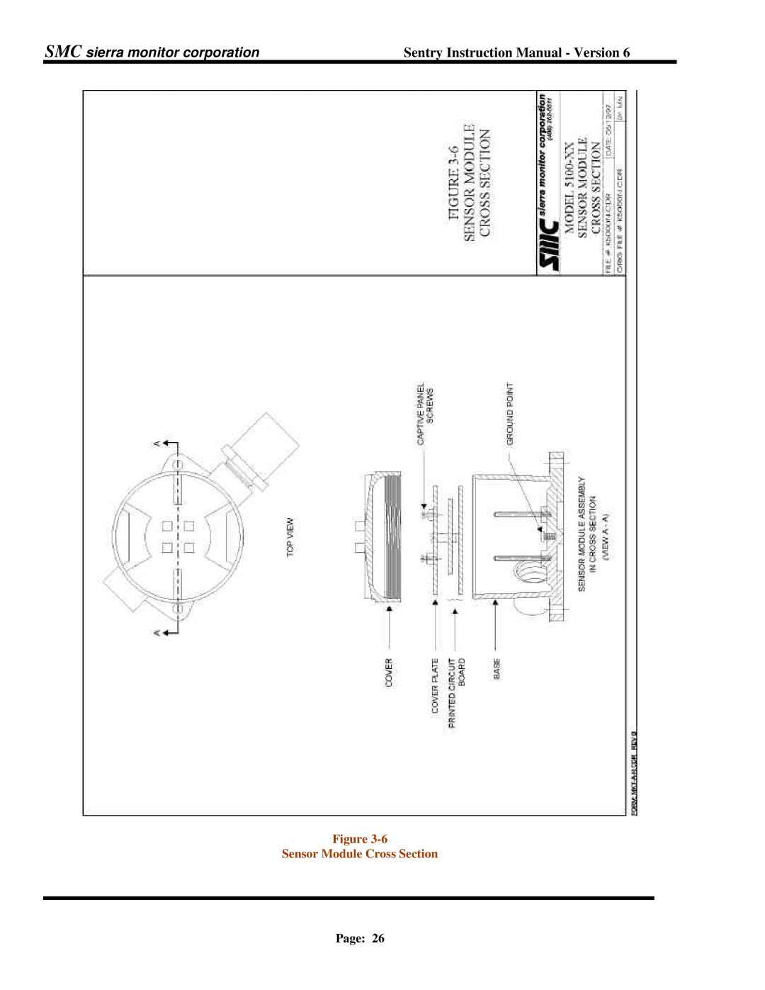 Sentry Industries 5000 instruction manual Sensor Module Cross Section 