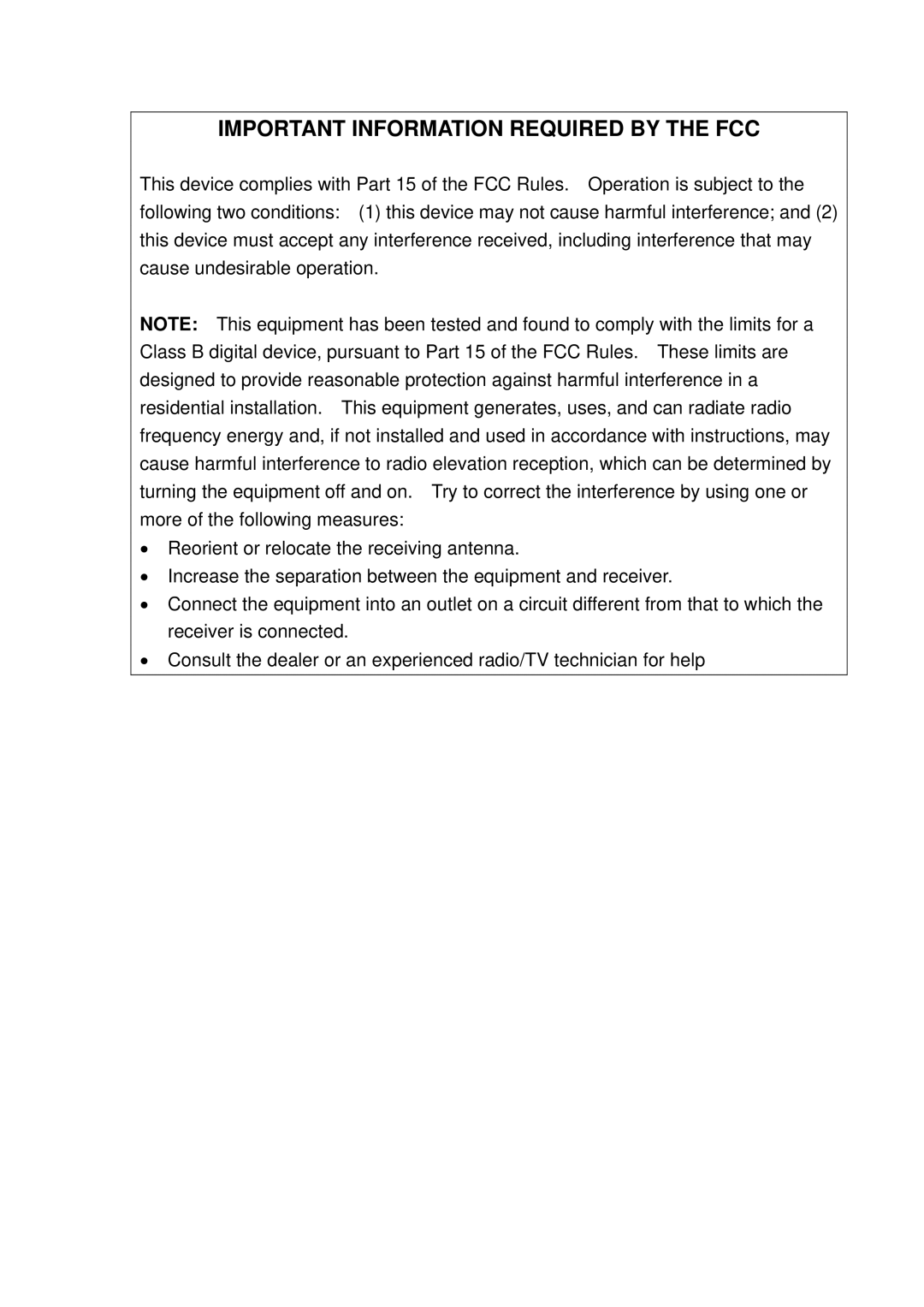 Sentry Industries CR105 operating instructions Important Information Required by the FCC 