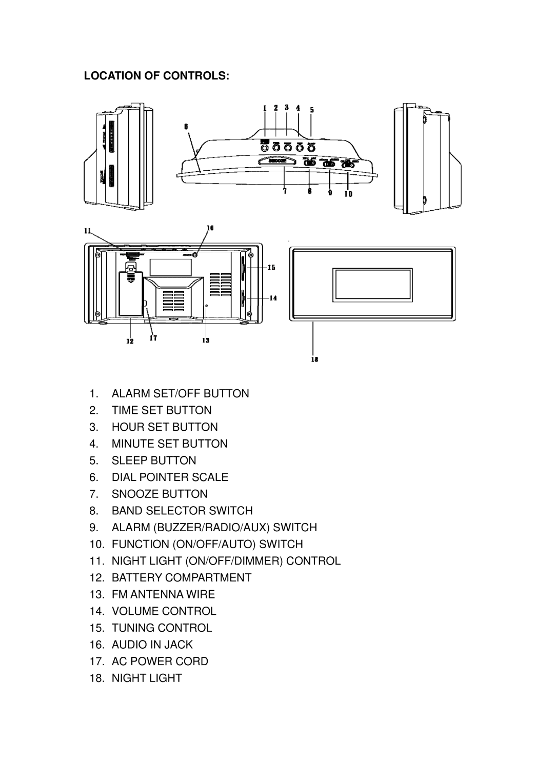 Sentry Industries CR105 operating instructions Location of Controls 