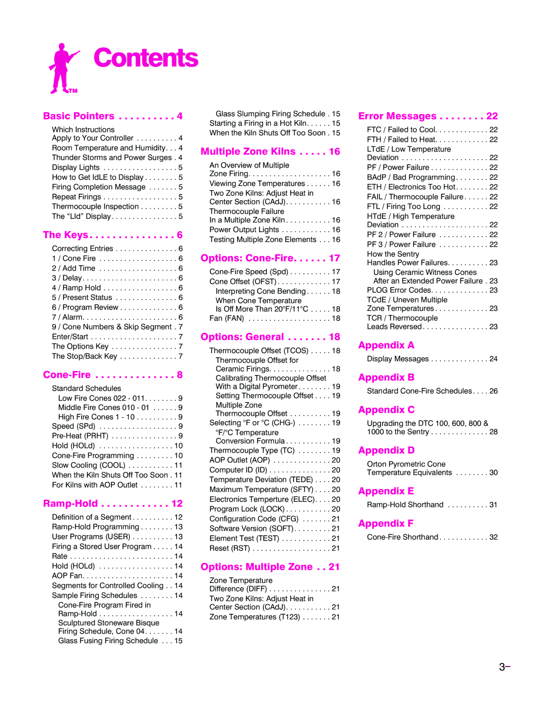 Sentry Industries Sentry 2.0 operating instructions Contents 