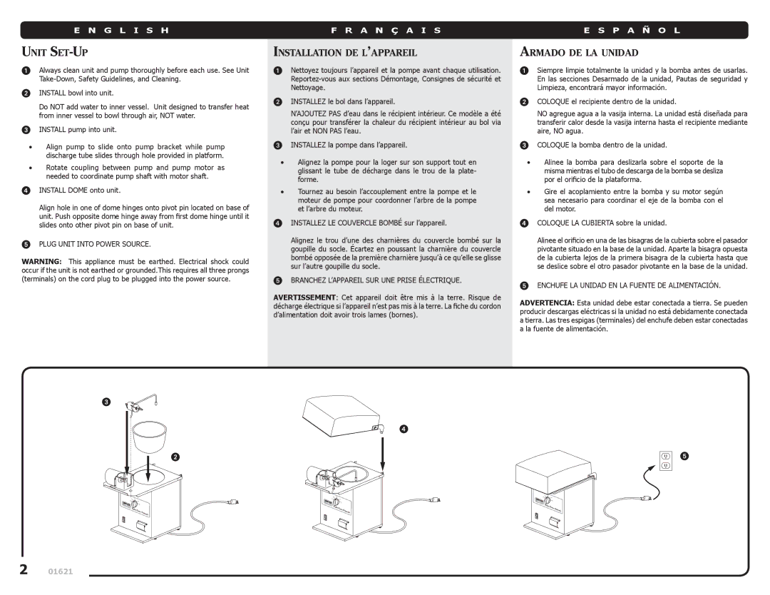 Server Technology 01621-REVC-100605 manual Unit SET-UP, Installation DE L’APPAREIL, Armado DE LA Unidad 