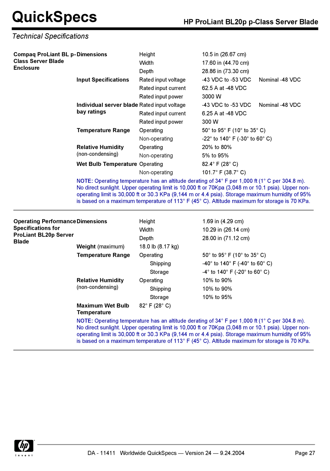 Server Technology BL20P manual Technical Specifications 