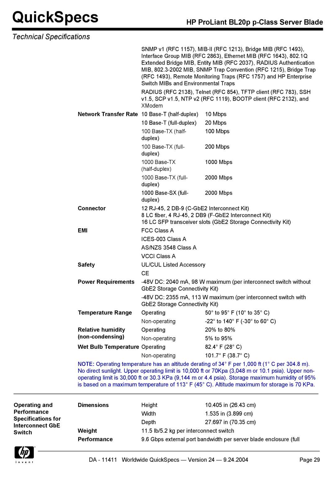 Server Technology BL20P manual Safety, Non-condensing 