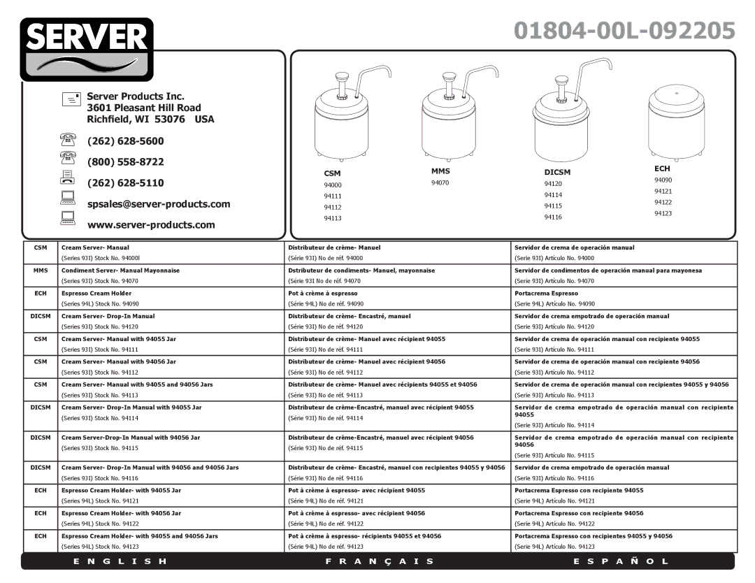 Server Technology Series 93I manual 01804-00L-092205 