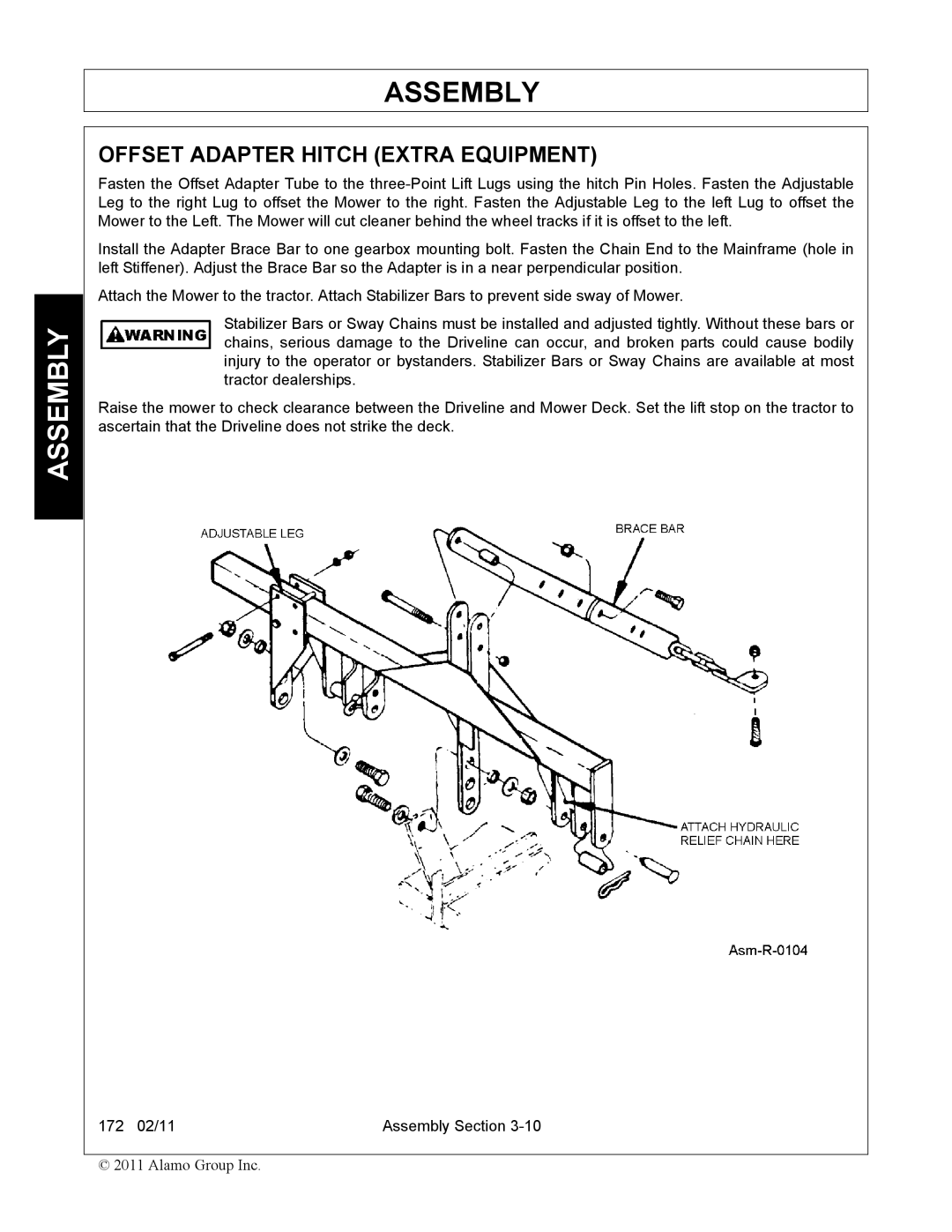 Servis-Rhino 00781400C manual Offset Adapter Hitch Extra Equipment 