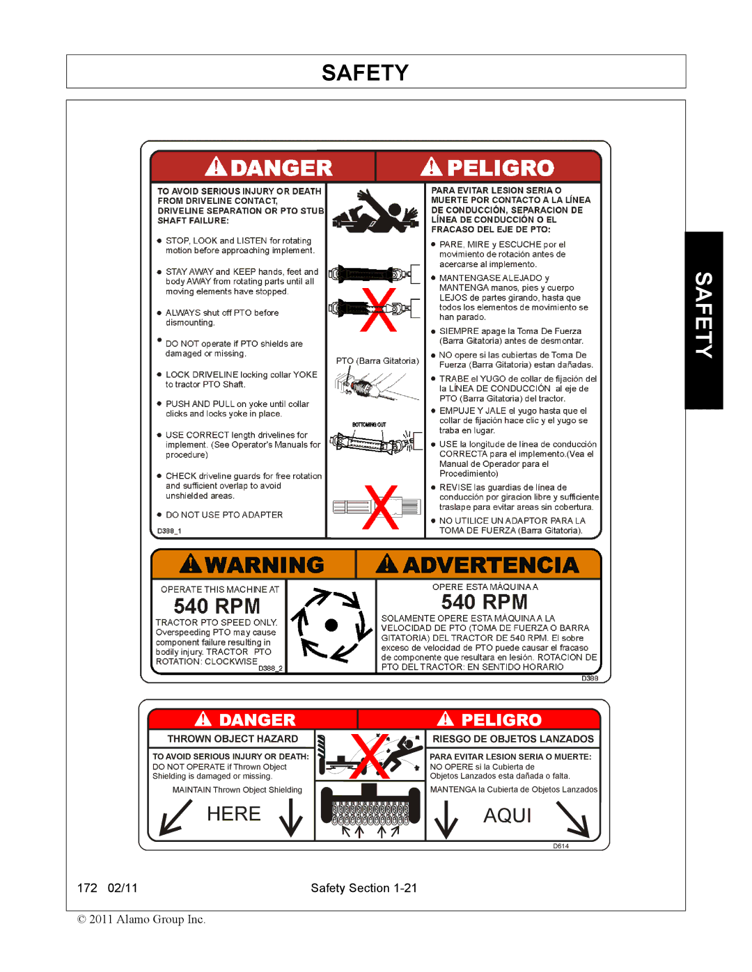 Servis-Rhino 00781400C manual Safety 