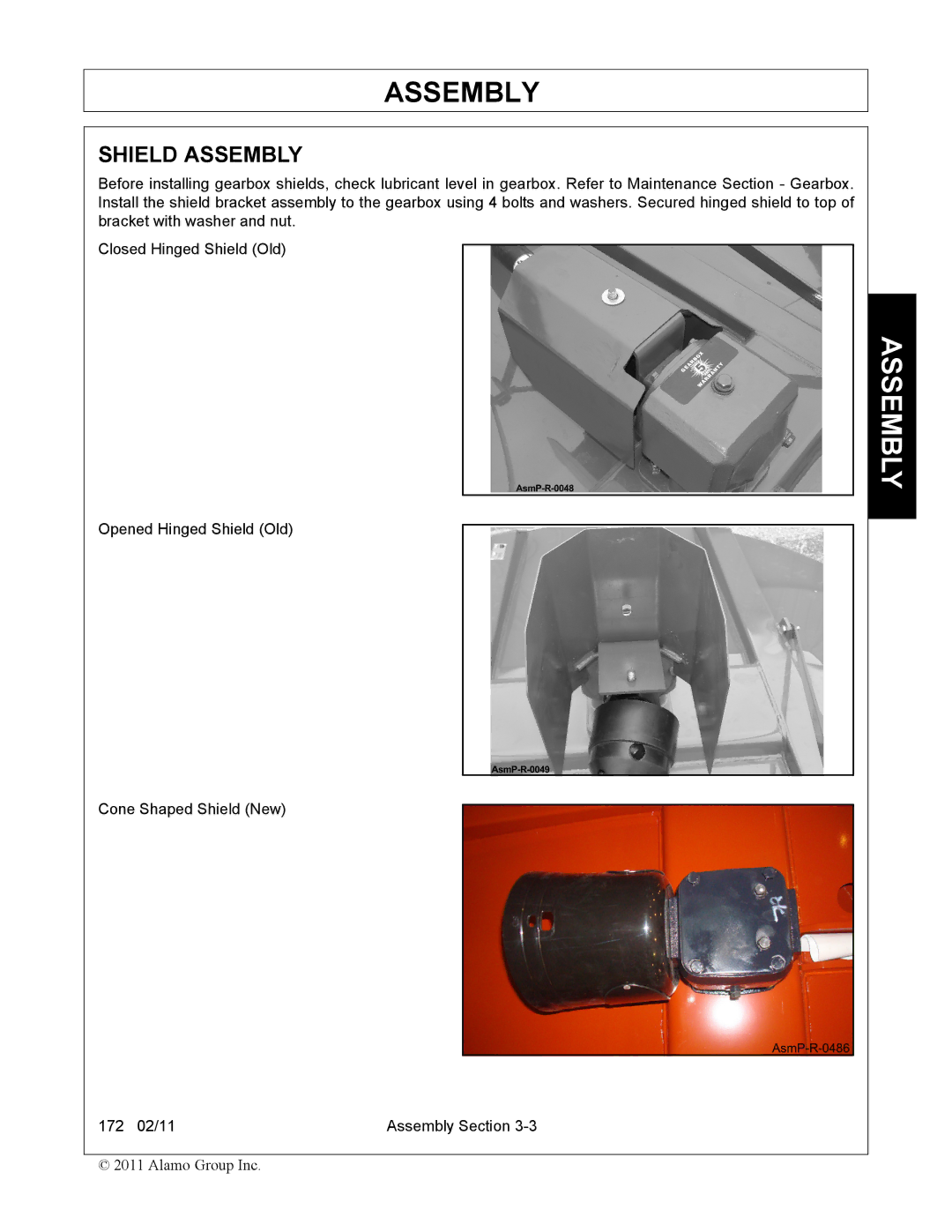 Servis-Rhino 00781400C manual Shield Assembly 