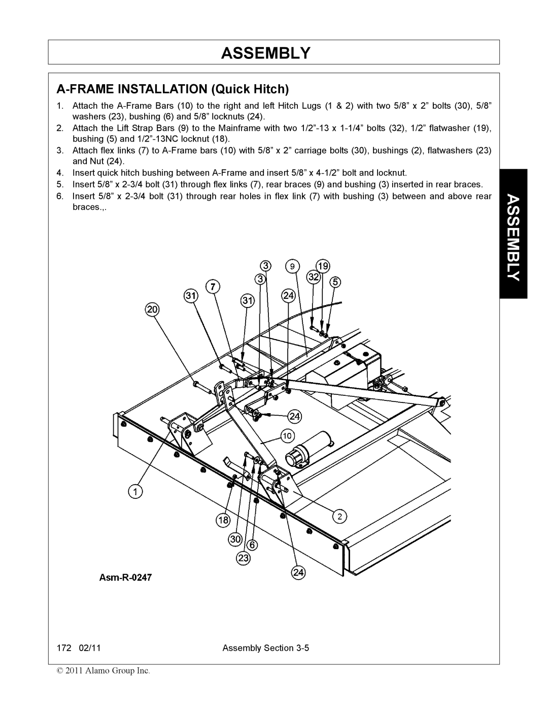 Servis-Rhino 00781400C manual Frame Installation Quick Hitch 