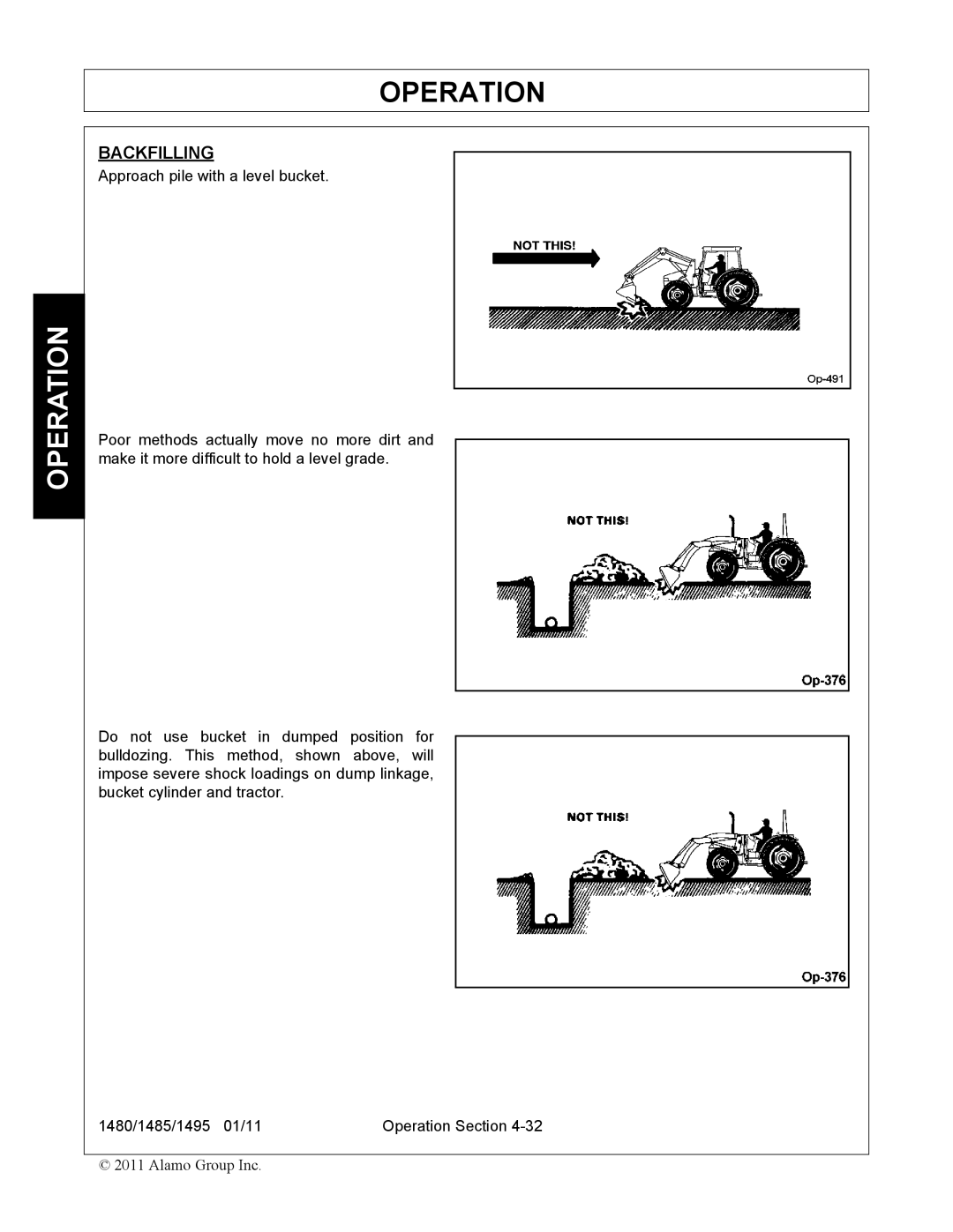 Servis-Rhino 1480, 1485, 1495 manual Backfilling 