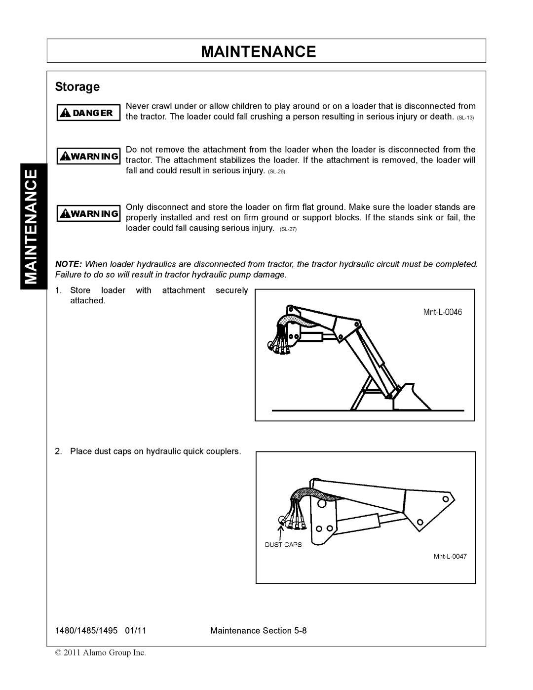 Servis-Rhino 1480, 1485, 1495 manual Storage 