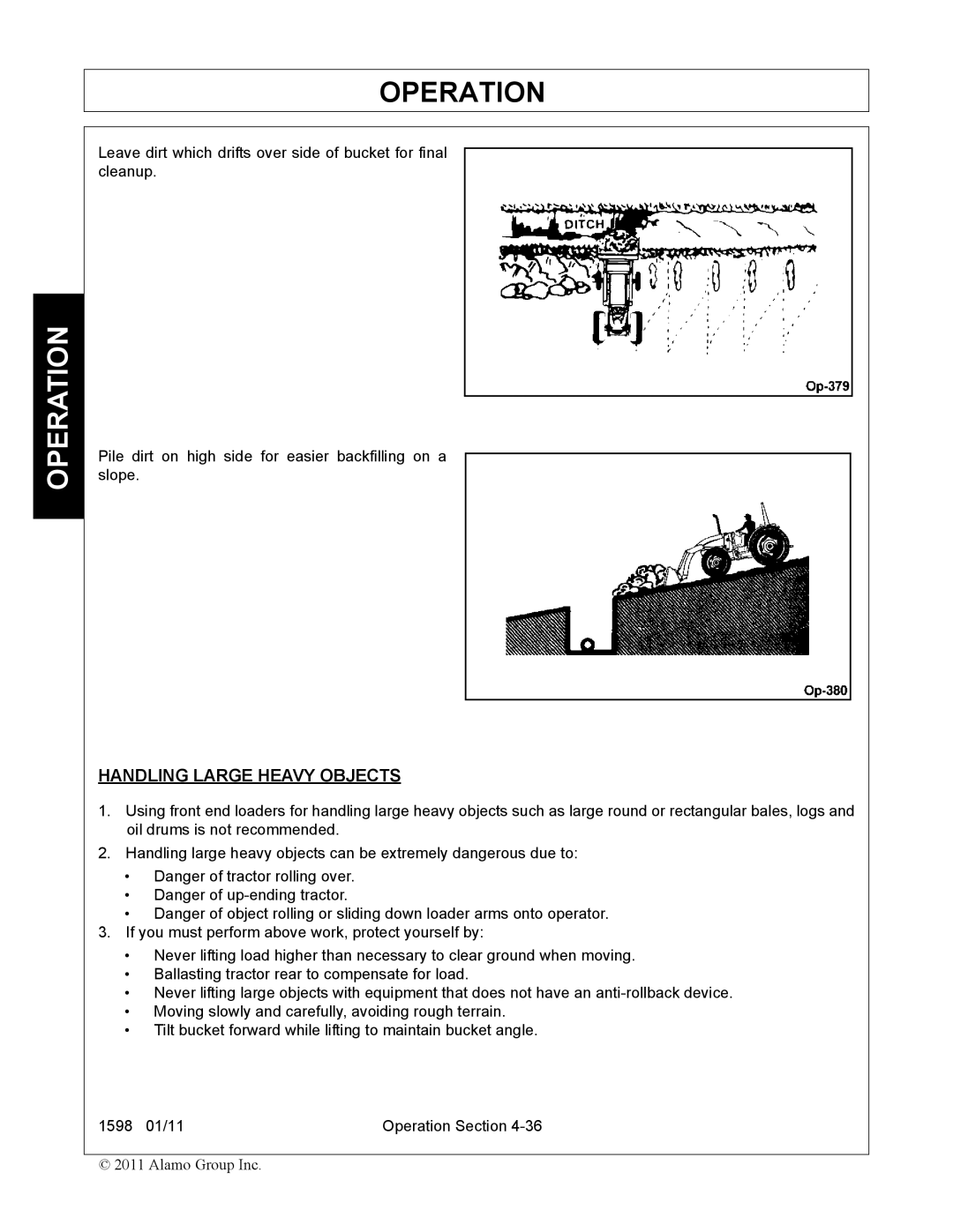 Servis-Rhino 1598 manual Handling Large Heavy Objects 