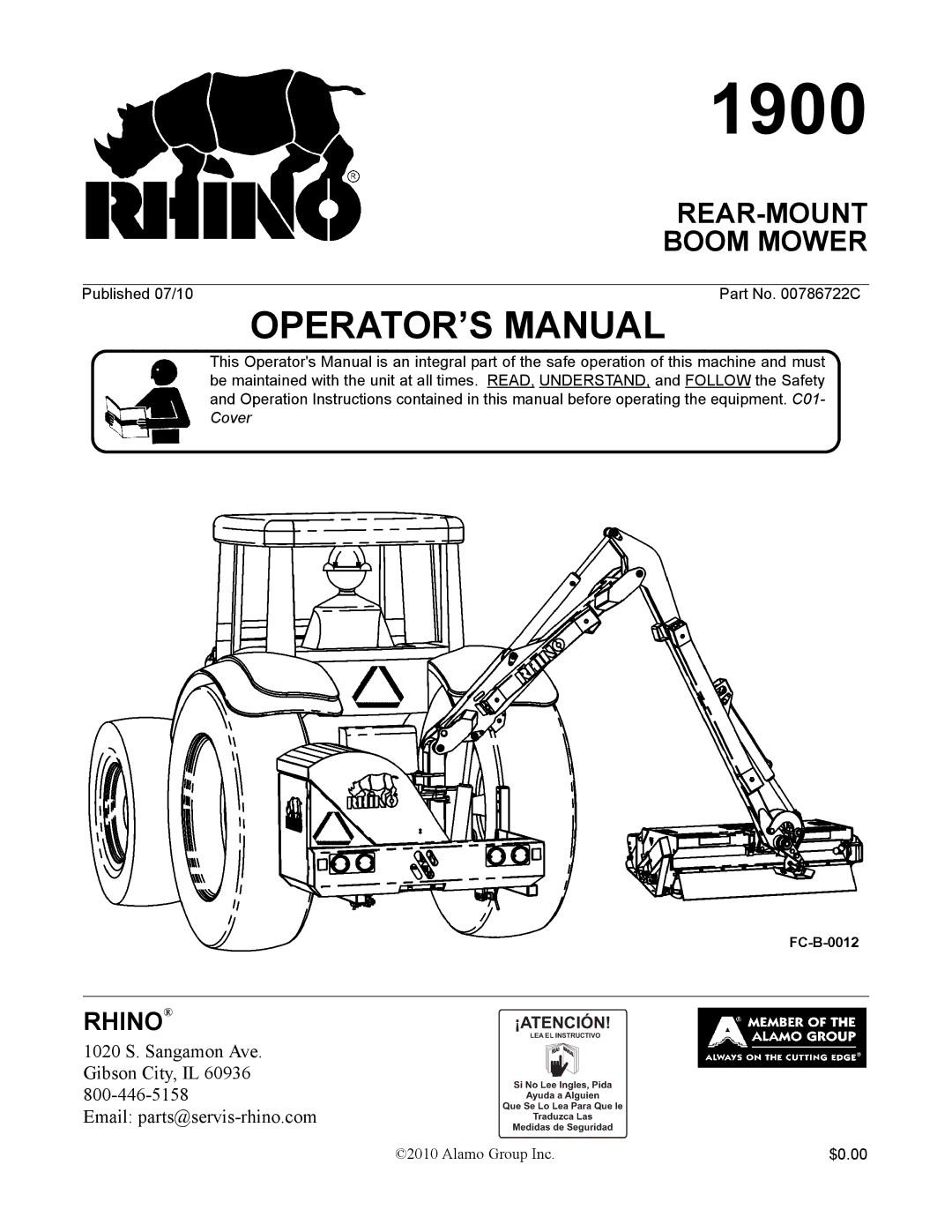 Servis-Rhino 1900 manual 