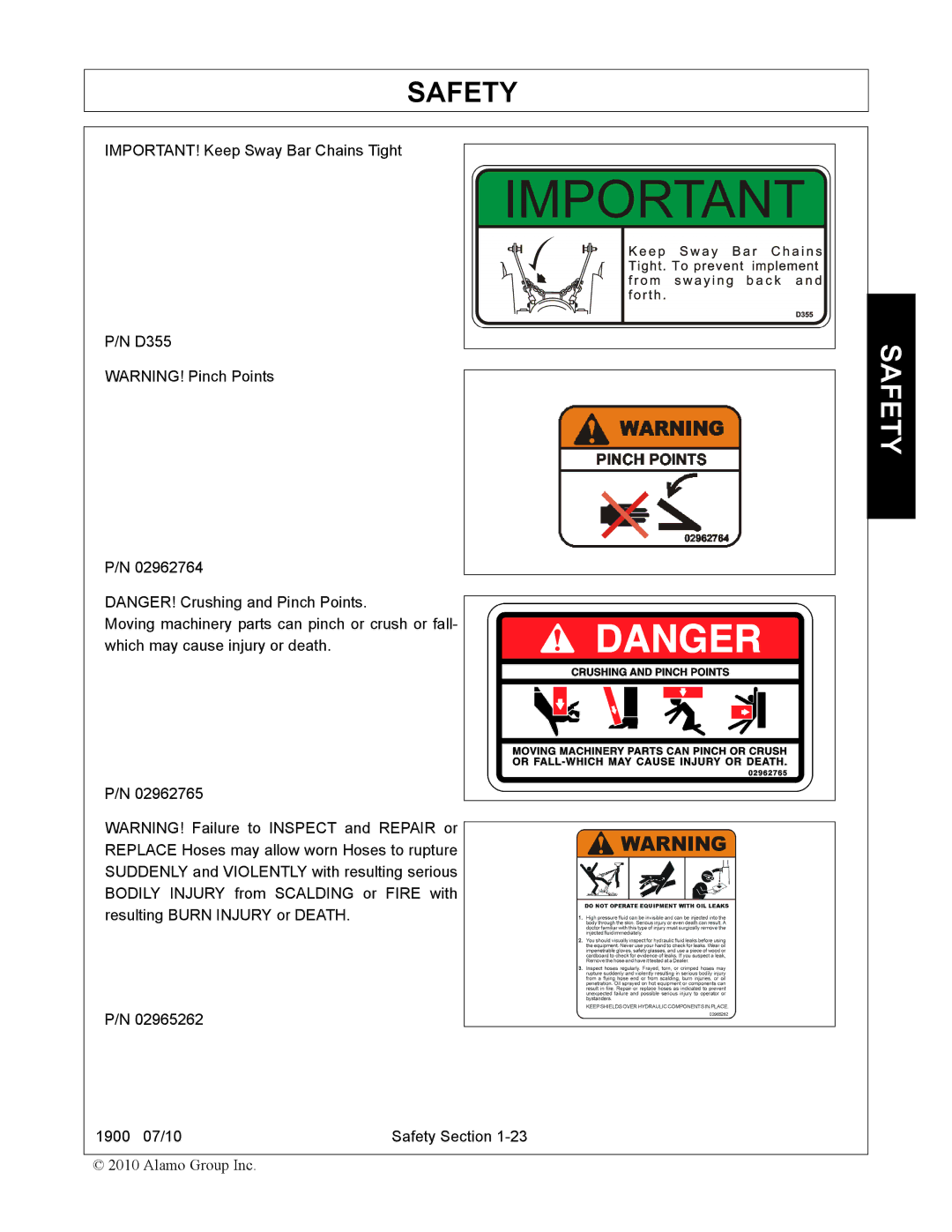 Servis-Rhino 1900 manual Safety 