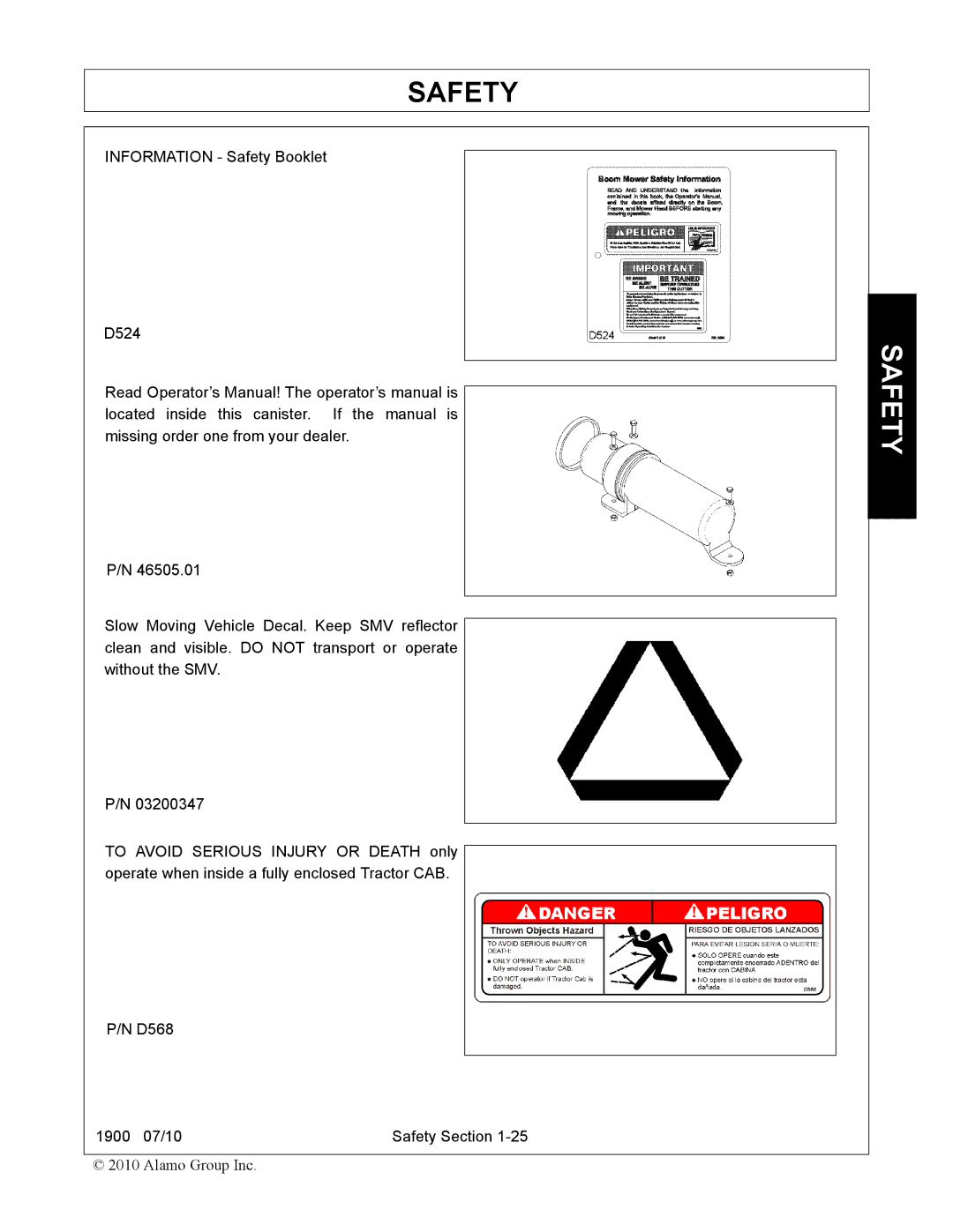 Servis-Rhino 1900 manual Safety 