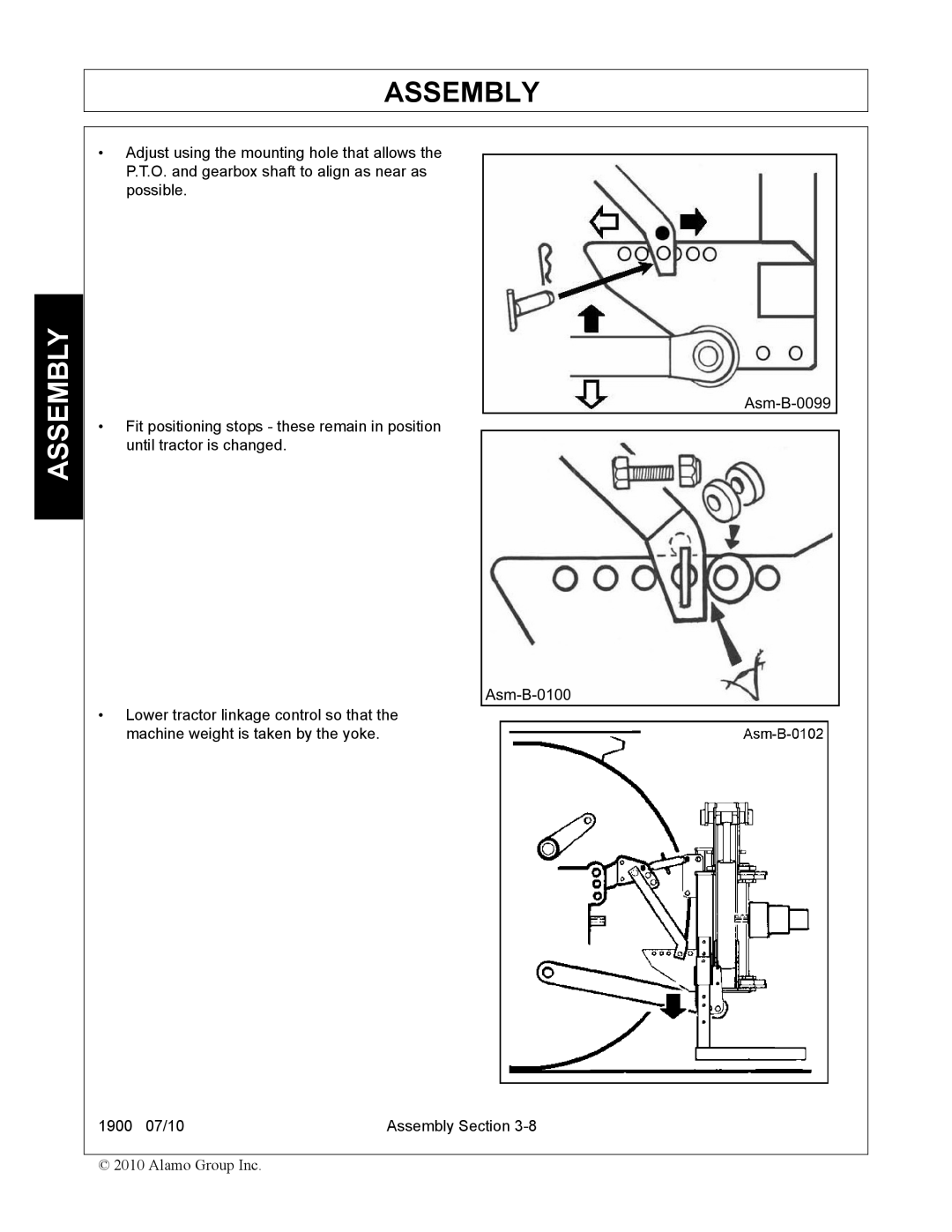 Servis-Rhino 1900 manual Assembly 