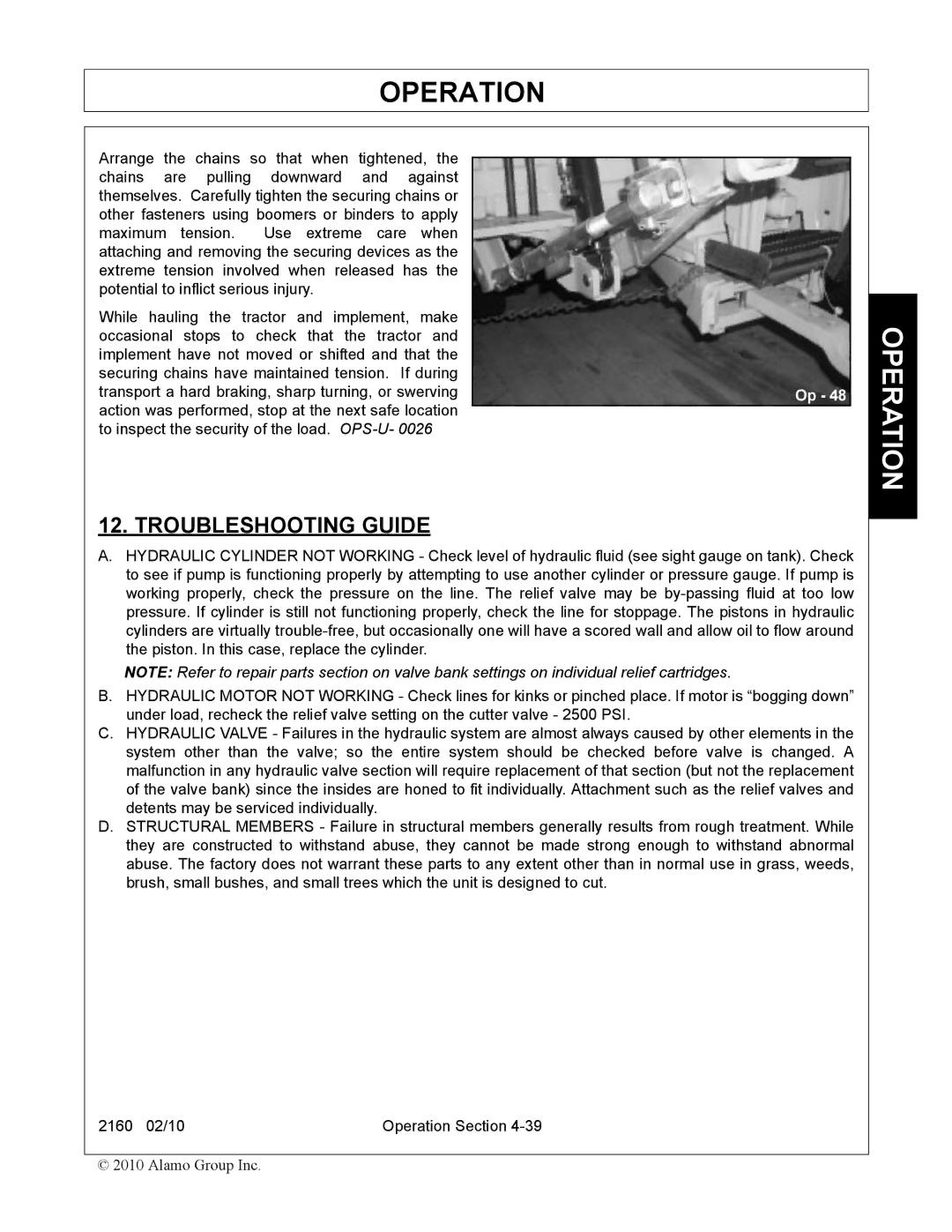 Servis-Rhino 2160 manual Troubleshooting Guide 