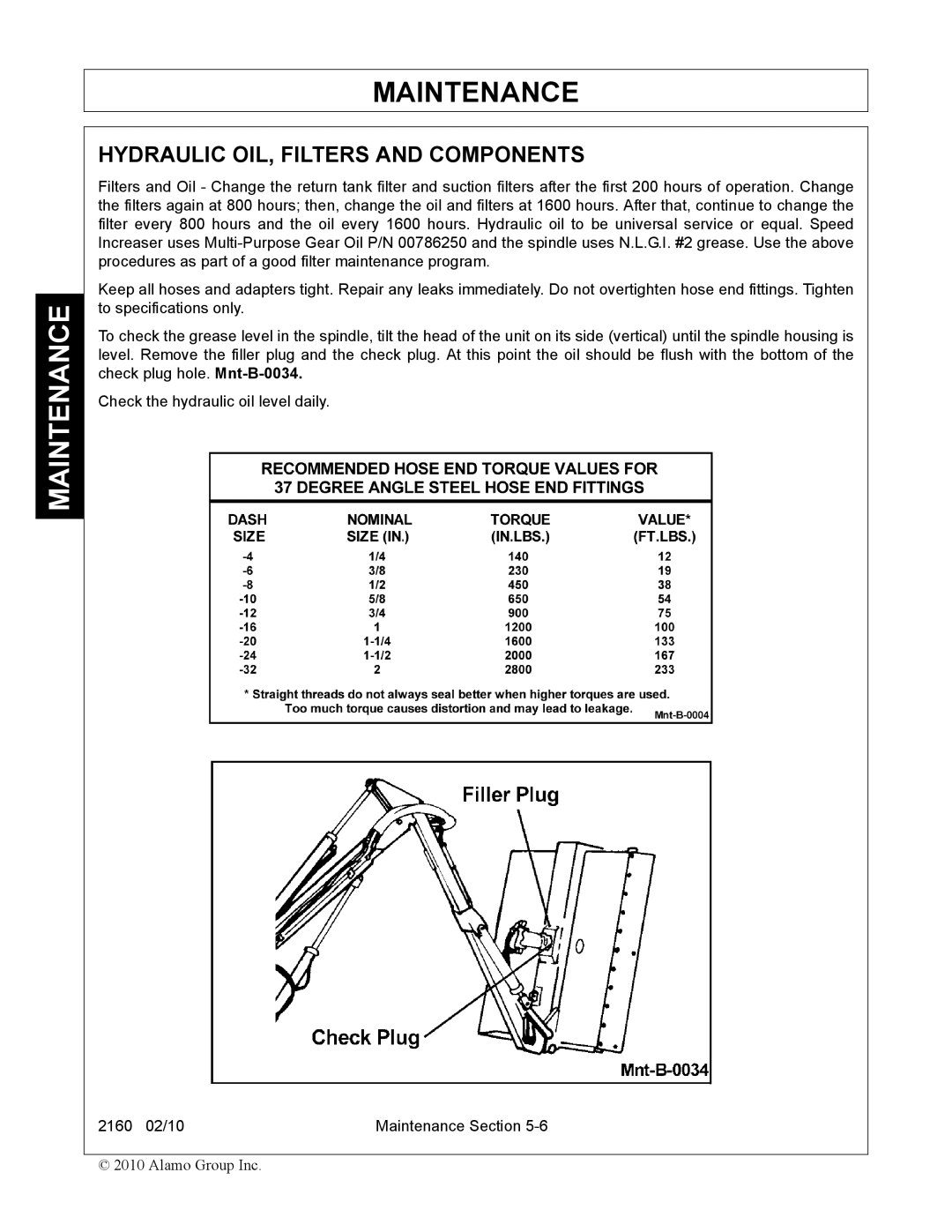 Servis-Rhino 2160 manual Hydraulic OIL, Filters and Components 