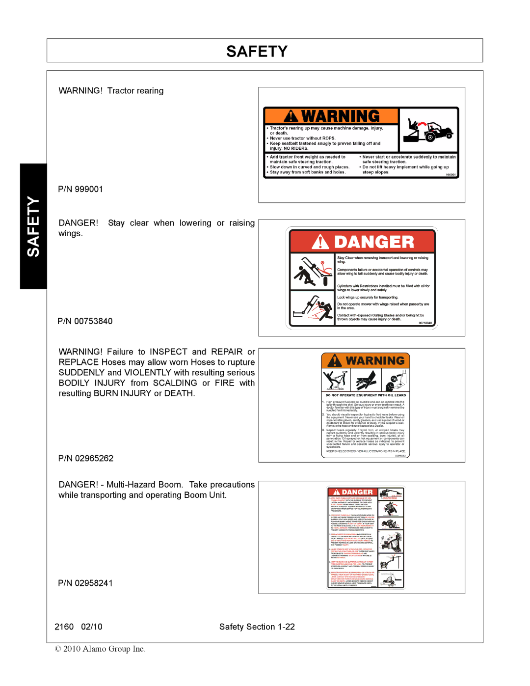 Servis-Rhino manual 2160 02/10 Safety Section 