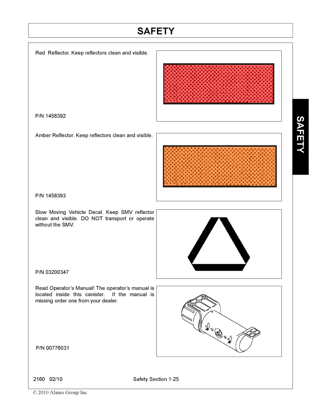 Servis-Rhino 2160 manual Safety 