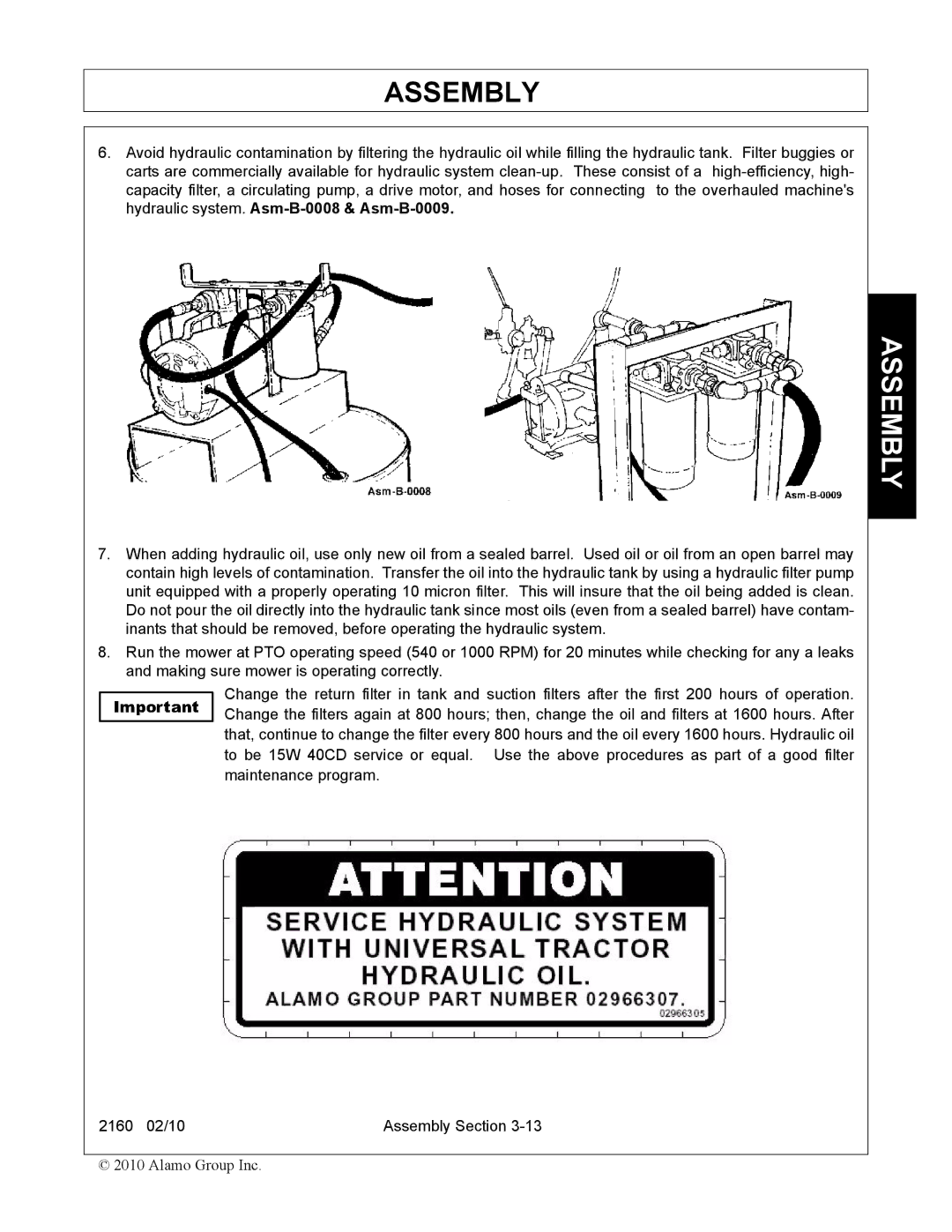 Servis-Rhino 2160 manual Assembly 