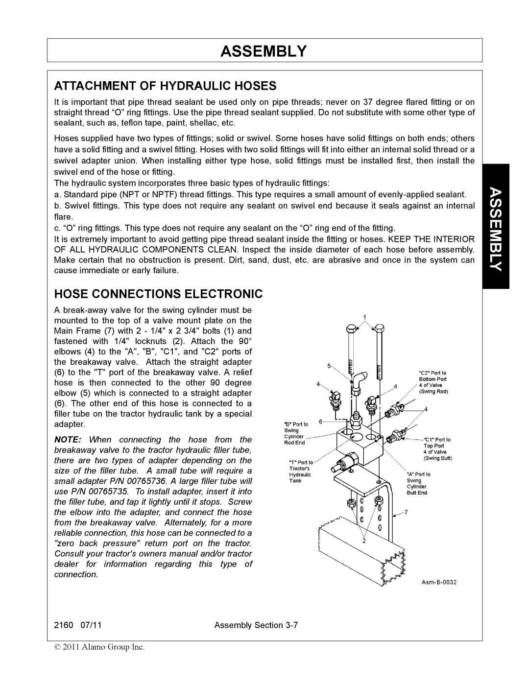 Servis-Rhino 2160 manual Hose Connections Electronic 