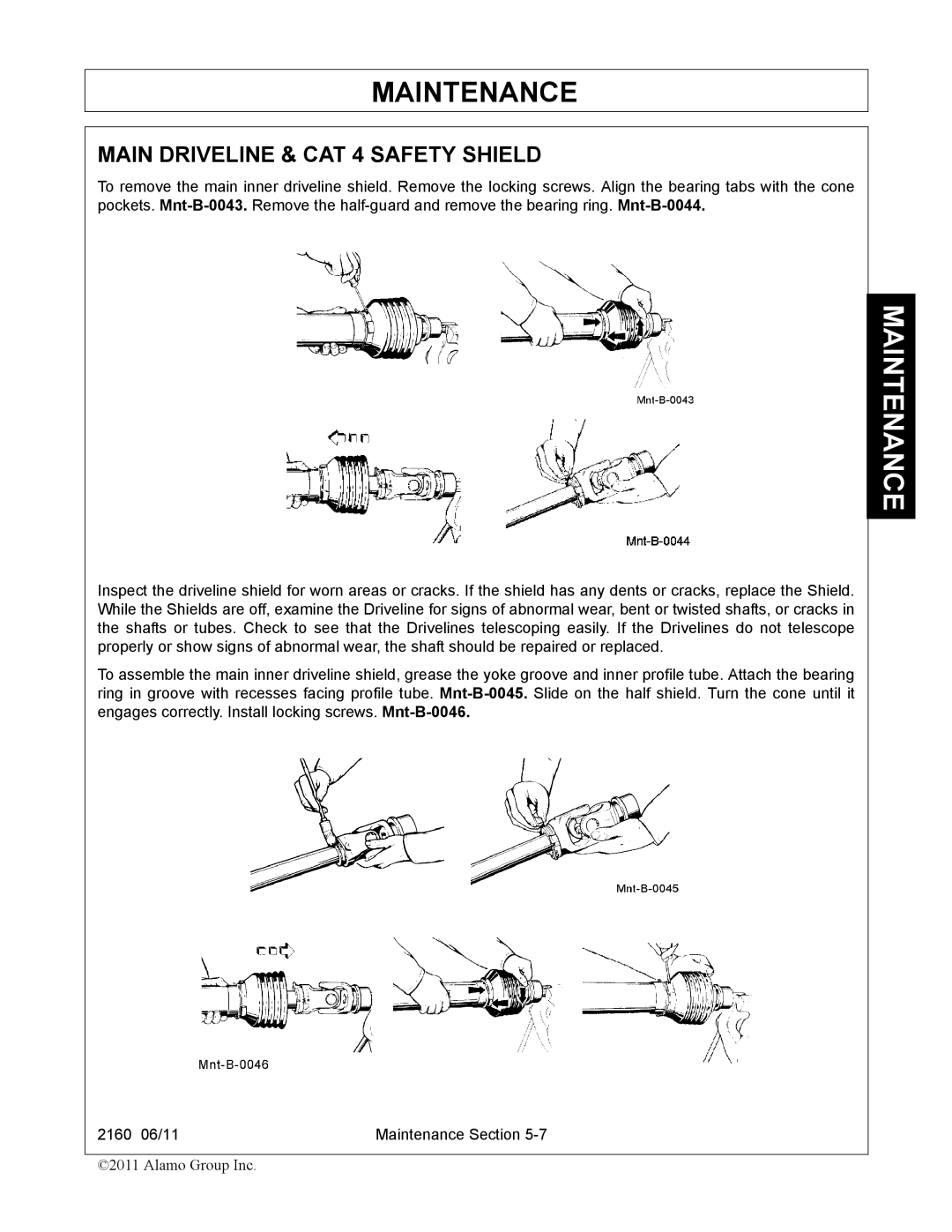 Servis-Rhino 2160 manual Main Driveline & CAT 4 Safety Shield 