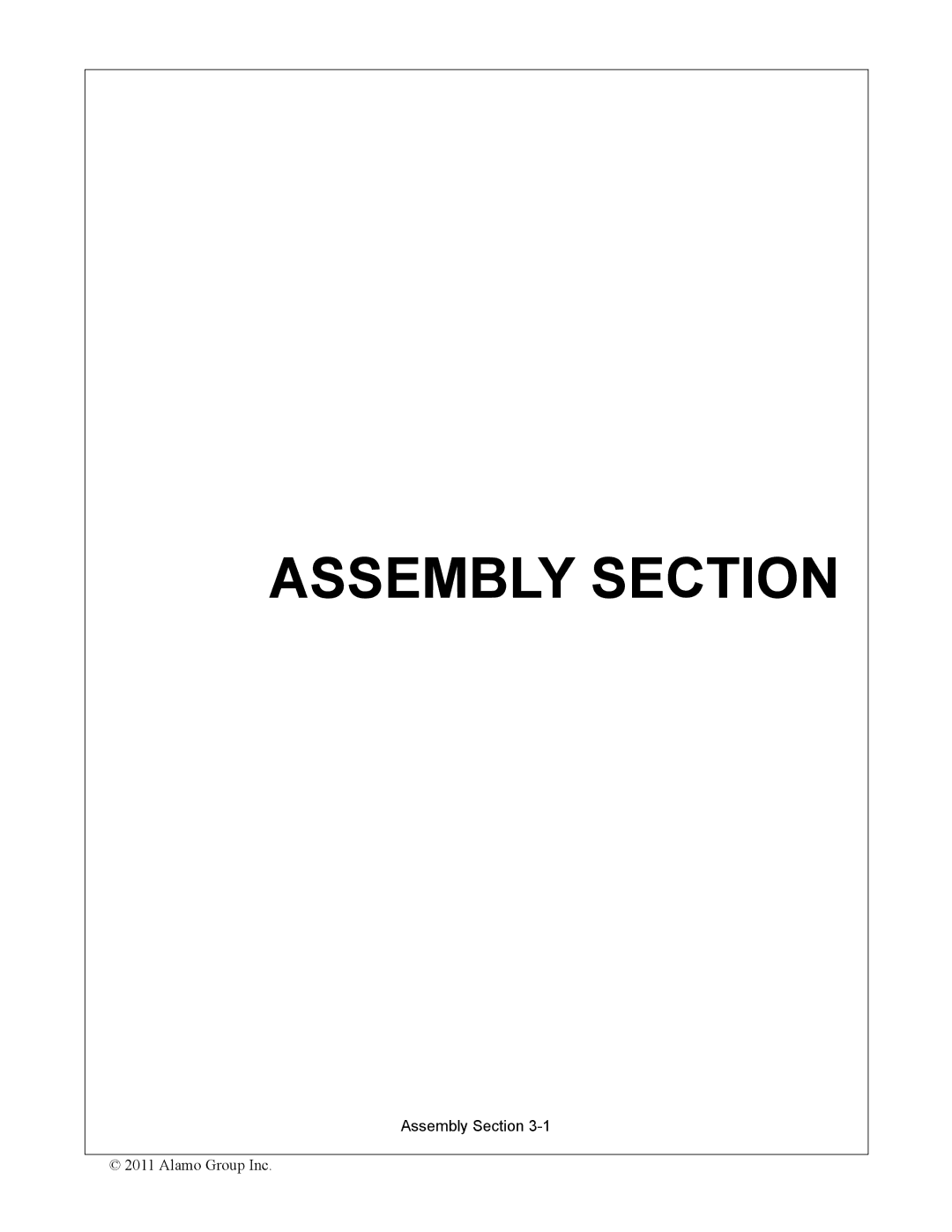 Servis-Rhino 2160 manual Assembly Section 