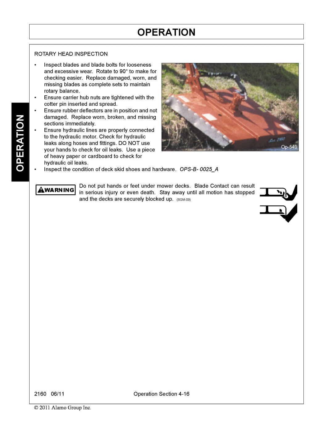 Servis-Rhino 2160 manual Operation 