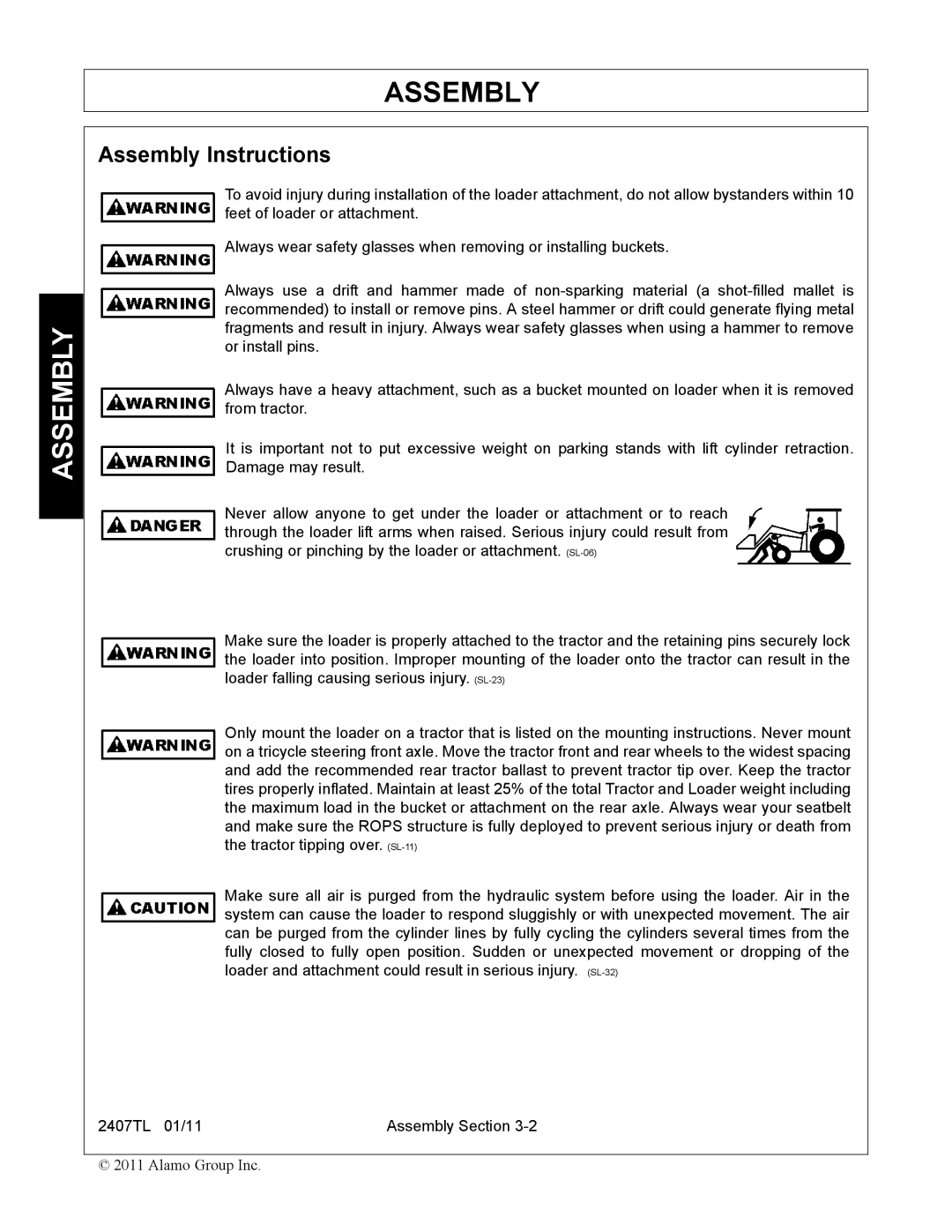 Servis-Rhino 2407TL manual Assembly Instructions 