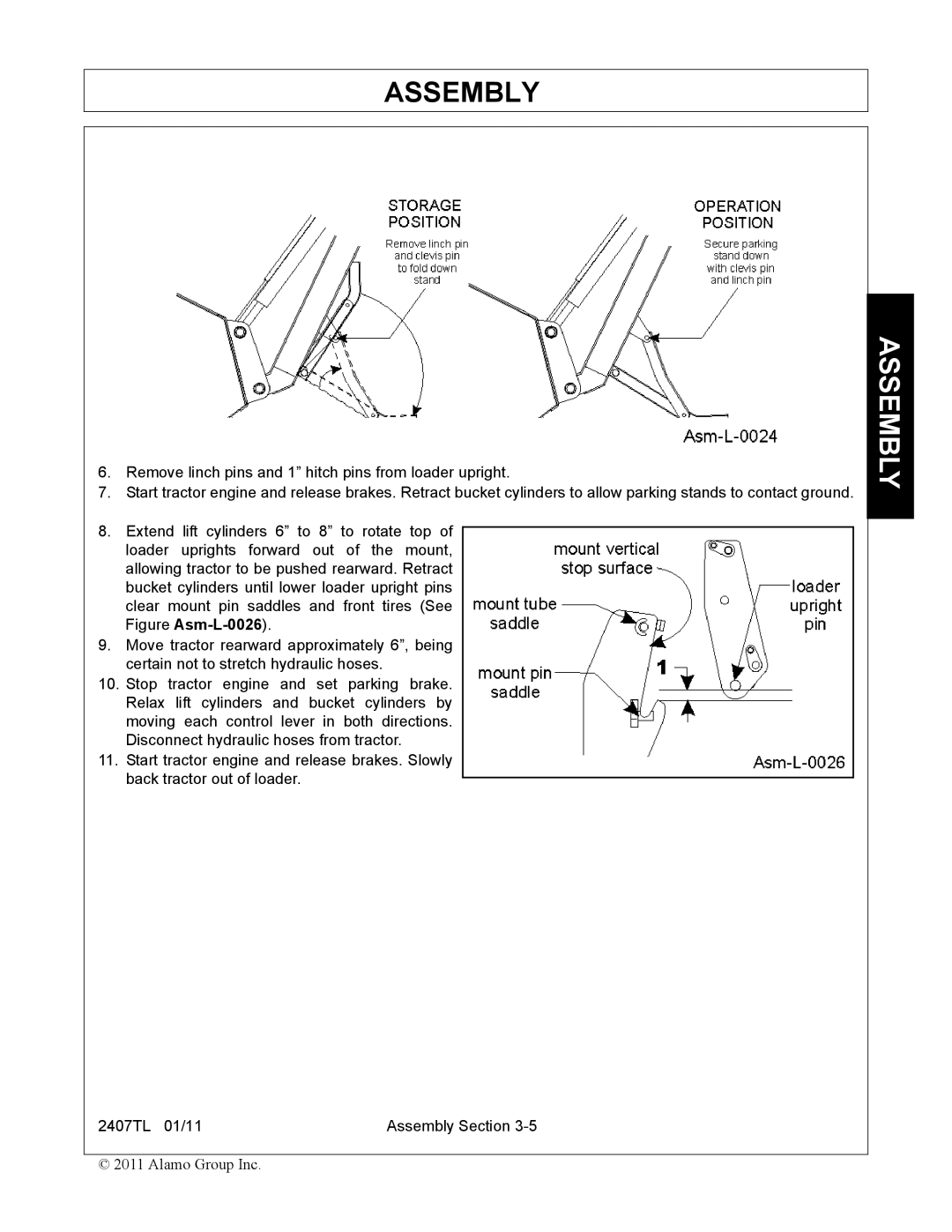 Servis-Rhino manual 2407TL 01/11 Assembly Section 