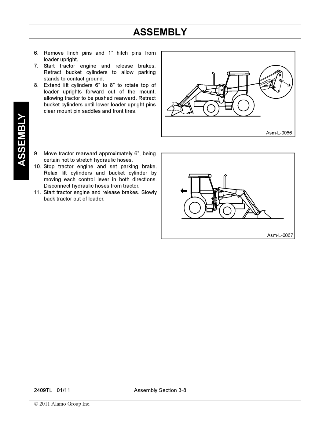 Servis-Rhino 2409TL manual Assembly 