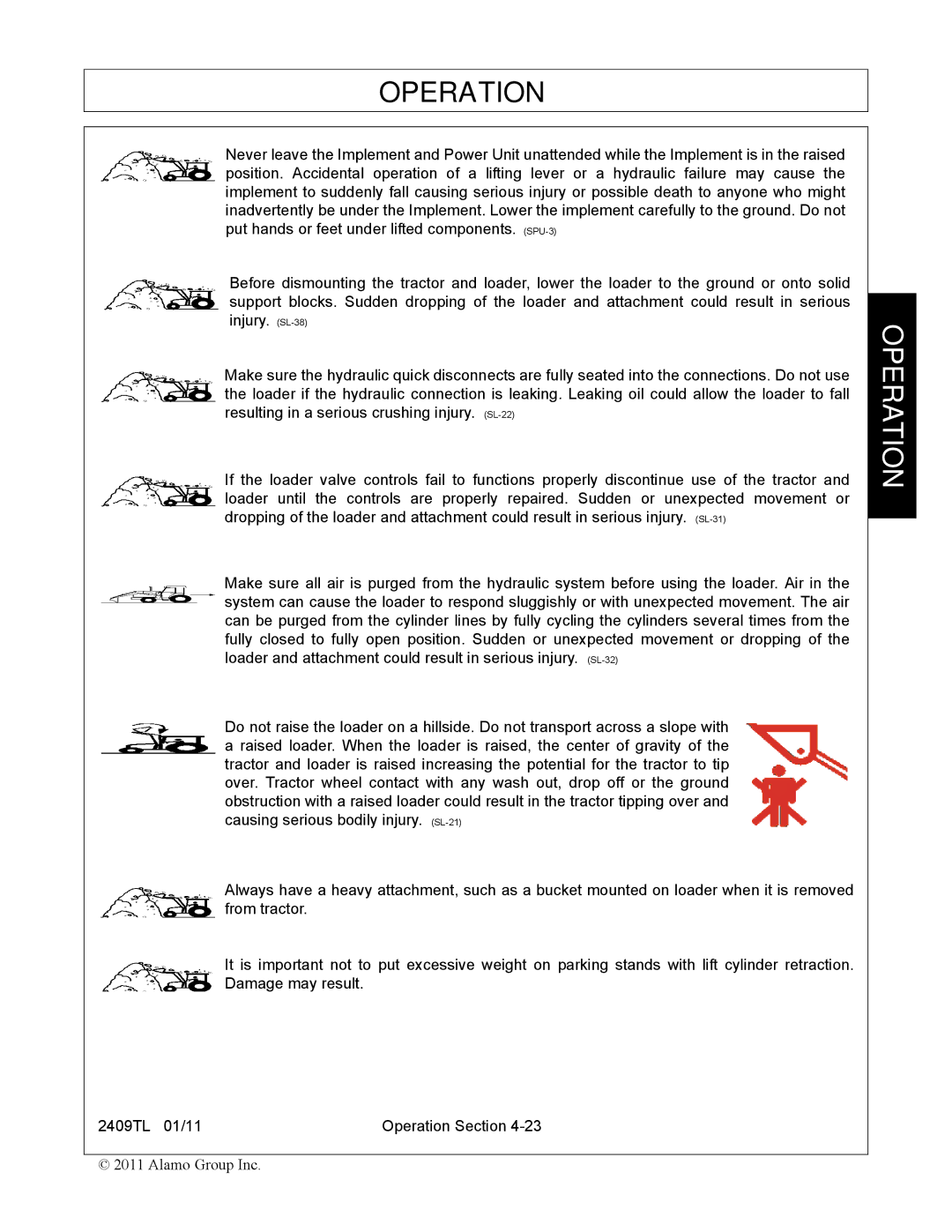 Servis-Rhino 2409TL manual Operation 