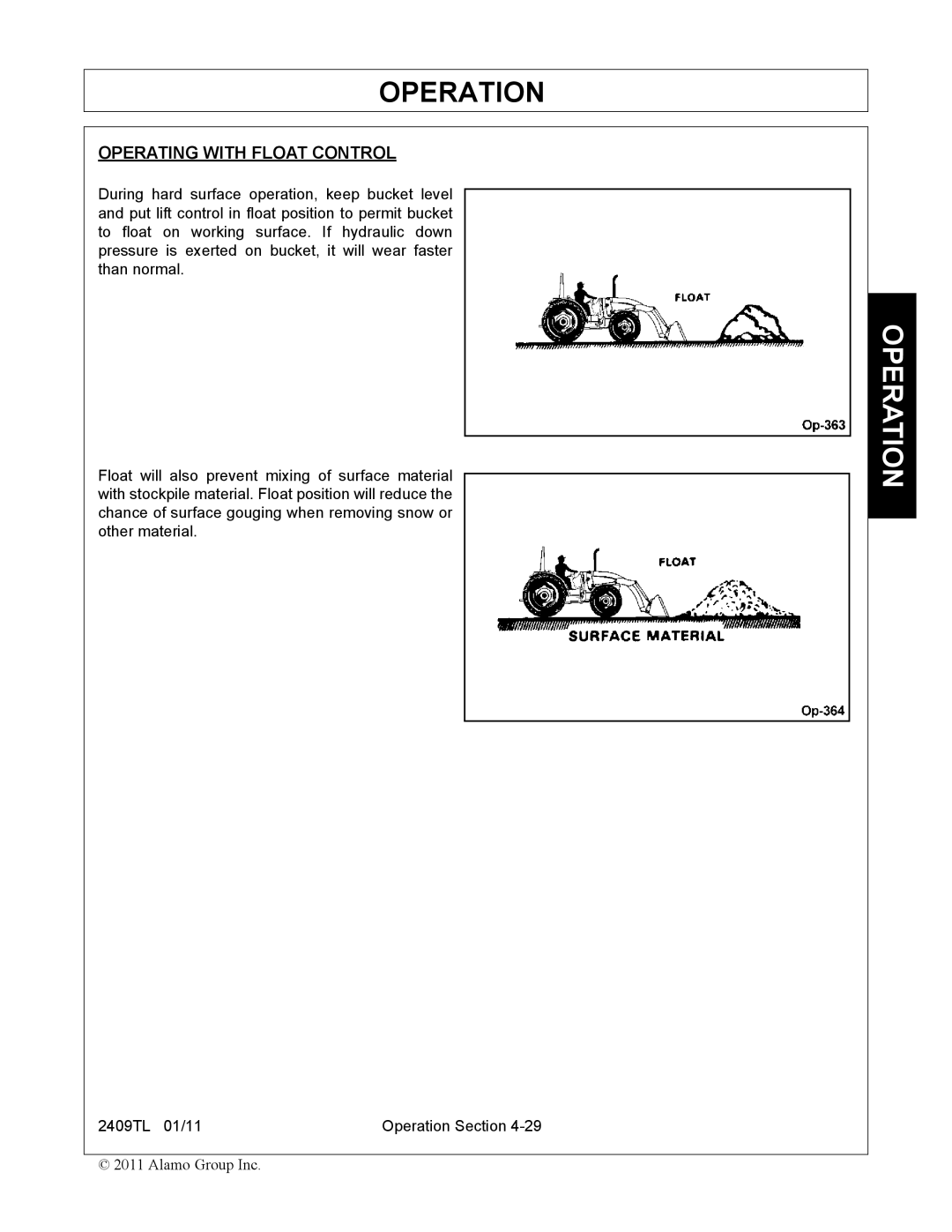 Servis-Rhino 2409TL manual Operating with Float Control 