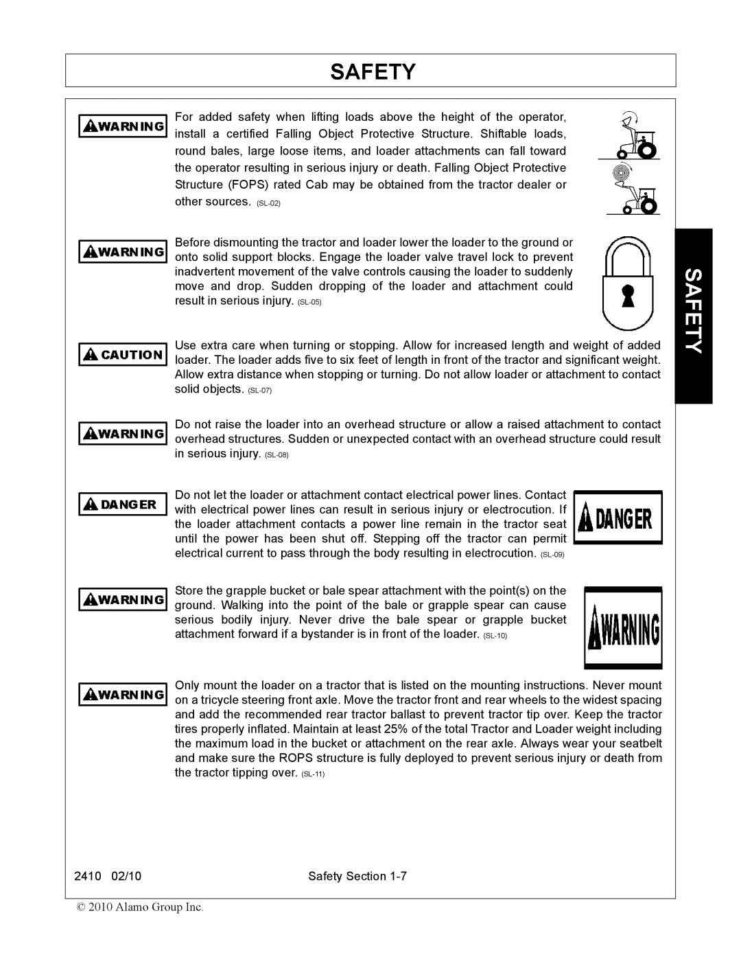 Servis-Rhino manual 2410 02/10 Safety Section 